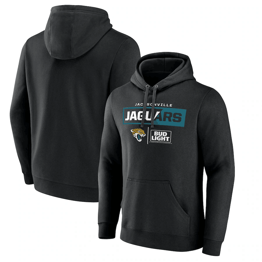 Men's Jacksonville Jaguars Black x Bud Light Pullover Hoodie Men's Jacksonville Jaguars Black x Bud Light Pullover Hoodie